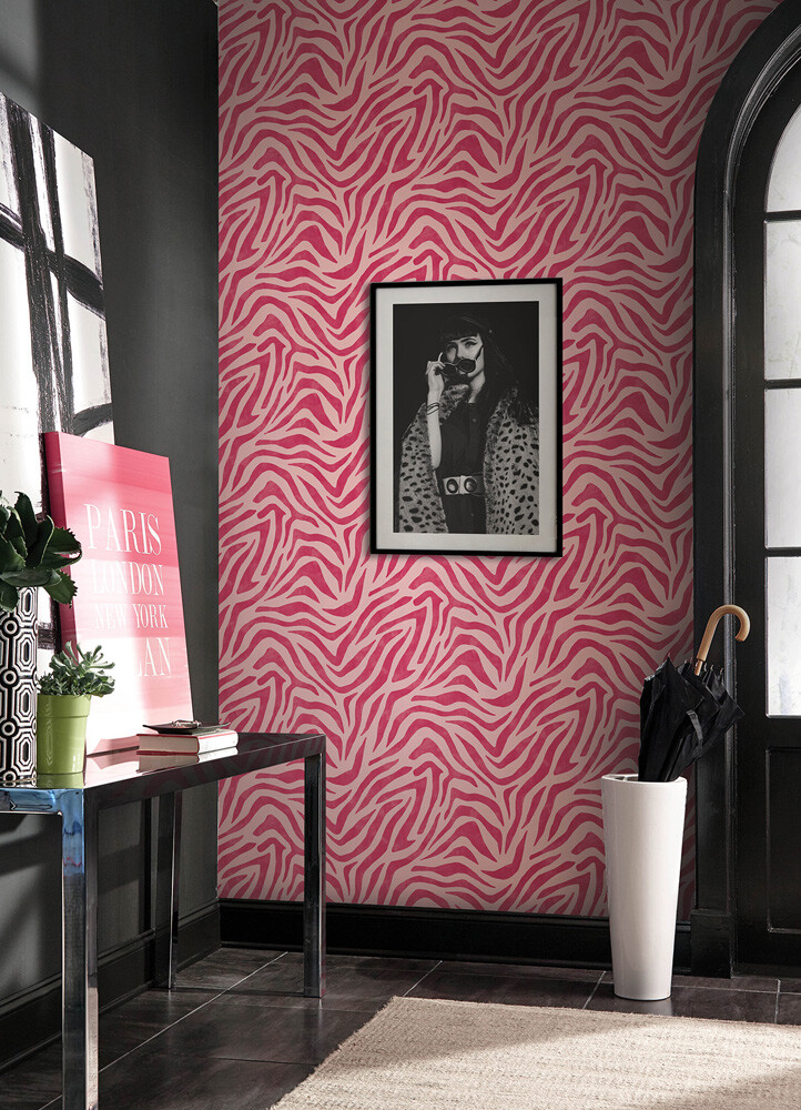 RuZebra Pink & Red Peel & Stick Wallpaper
