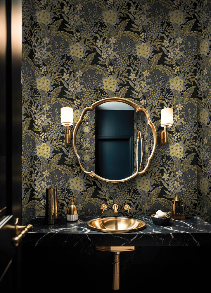 RuJardin Black Peel & Stick Wallpaper